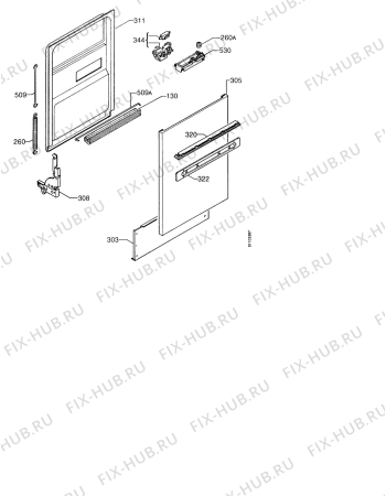 Взрыв-схема посудомоечной машины Zanussi ID4205W - Схема узла Door 003